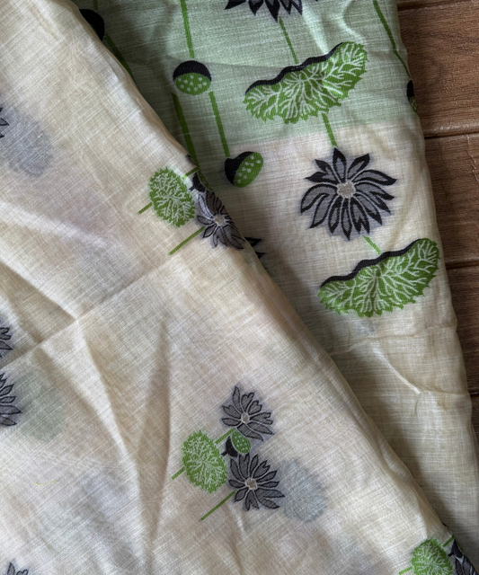 Black lotus chanderi saree