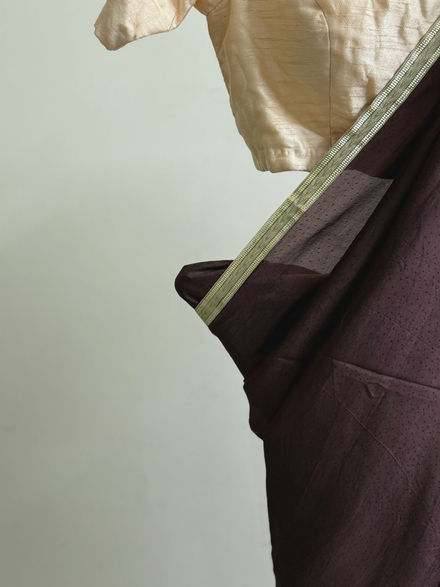Dark Brown Silk Saree
