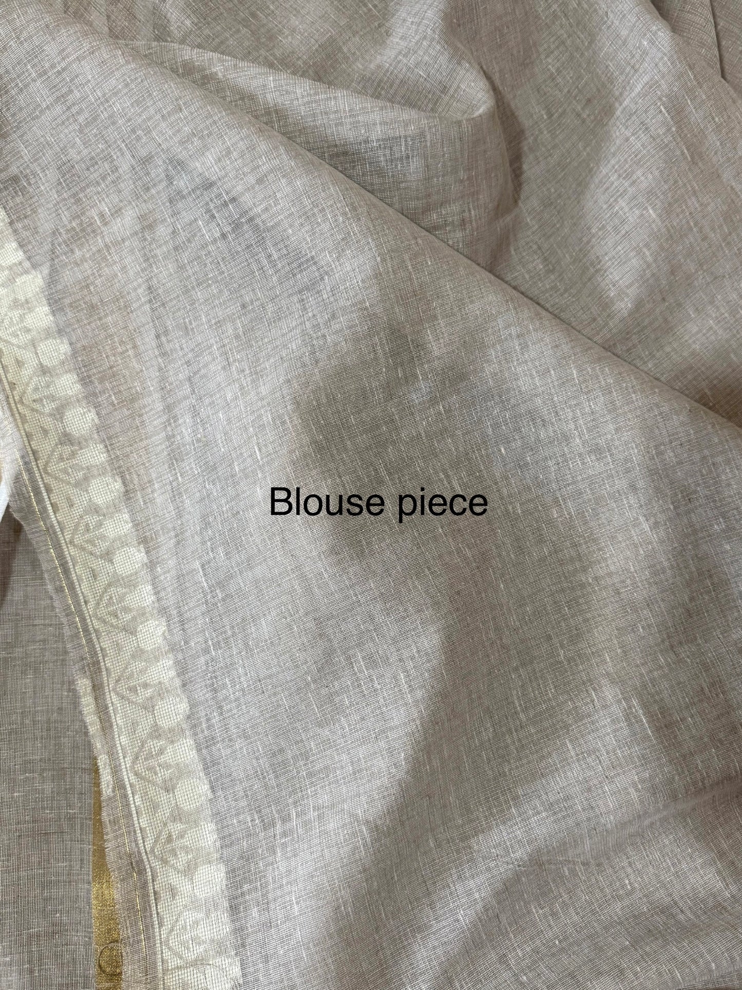Summer Beige linen Jamdani saree