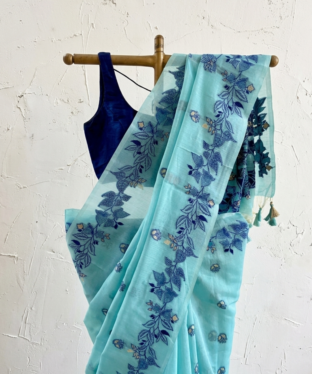 Lilac chanderi saree