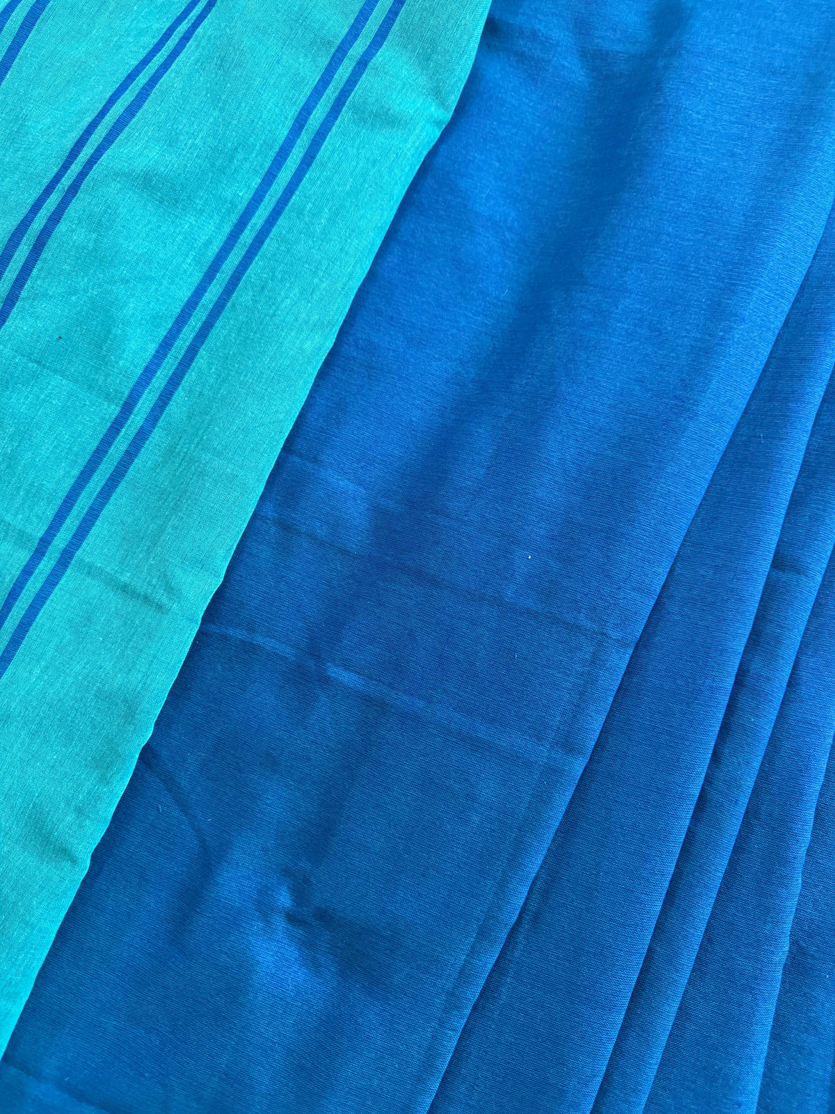 Pure cotton handwoven two tone saree