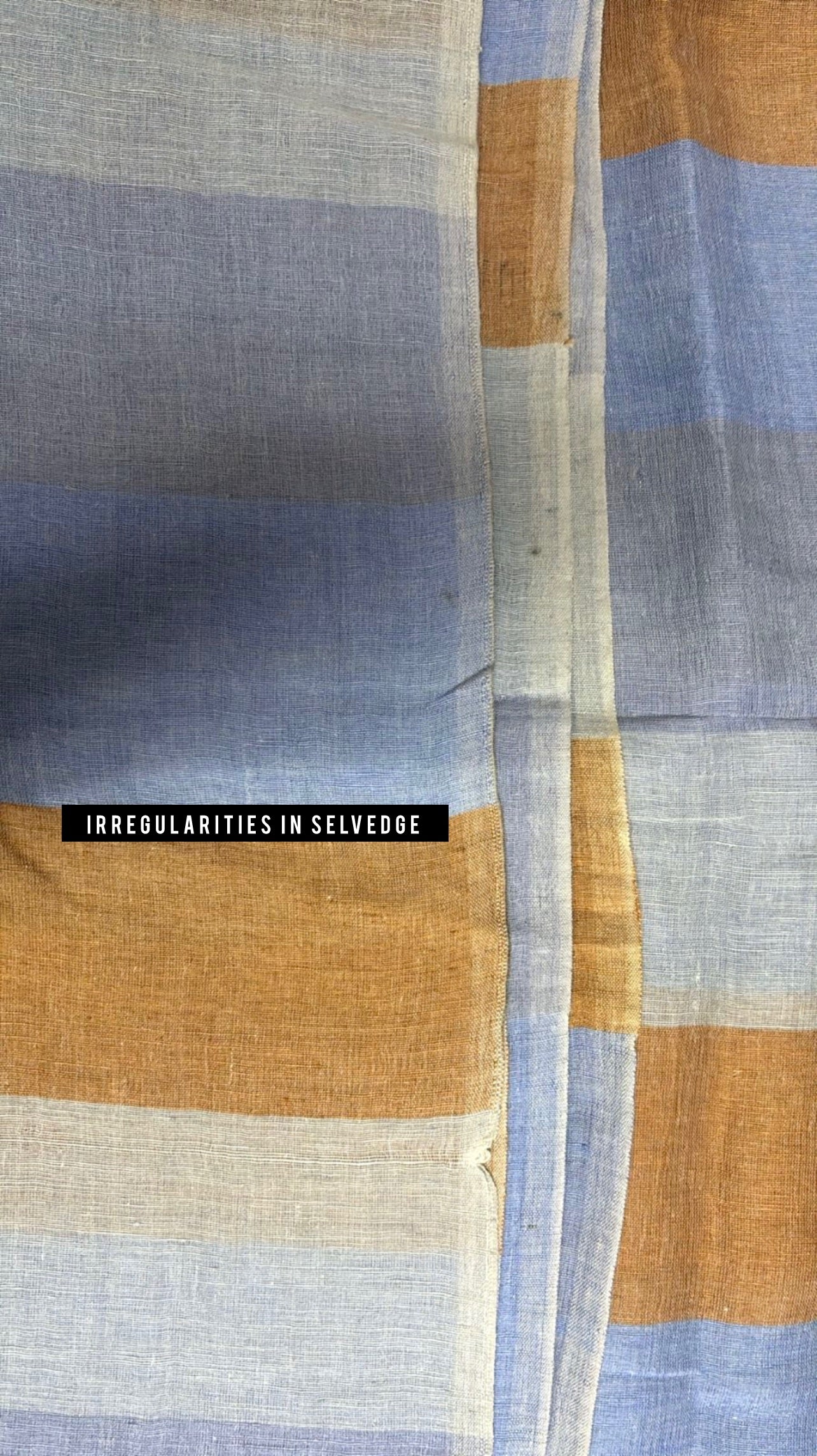 Multicolored striped handwoven linen saree