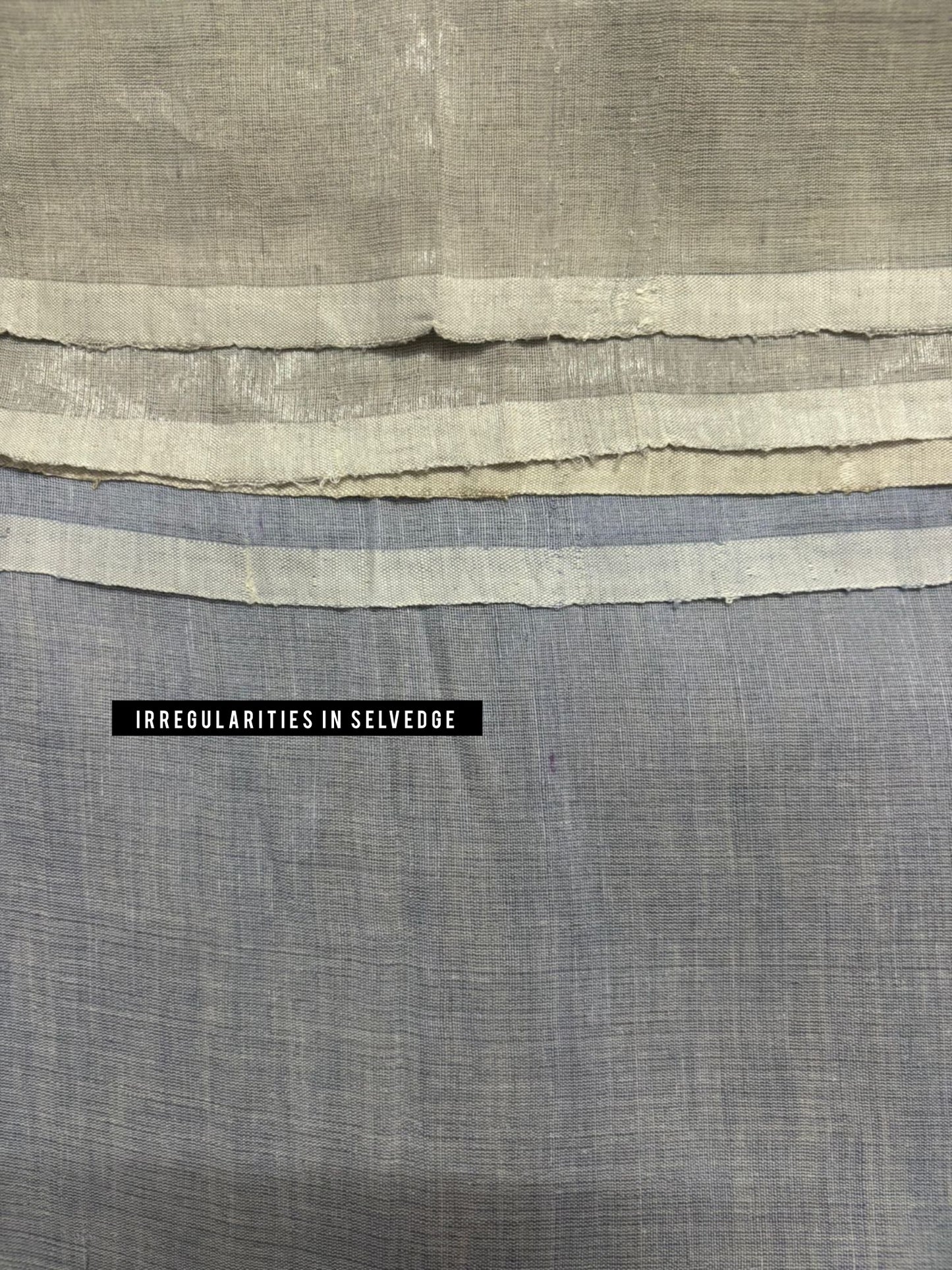 Blue beige handwoven linen zari saree