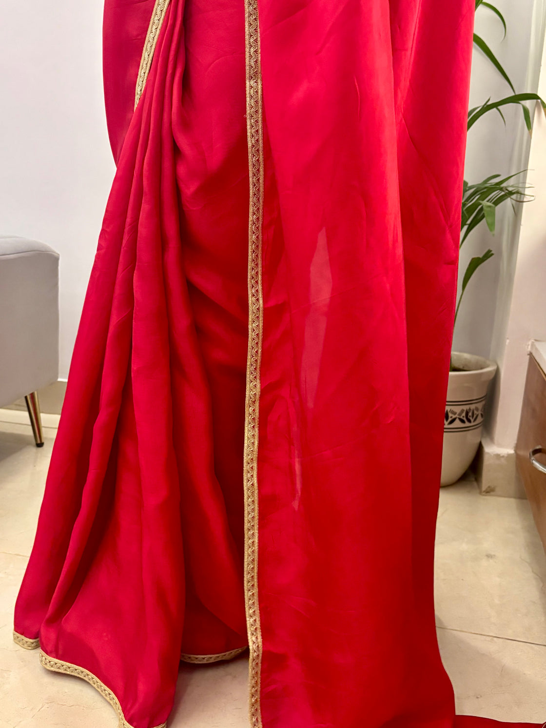 Red silk saree