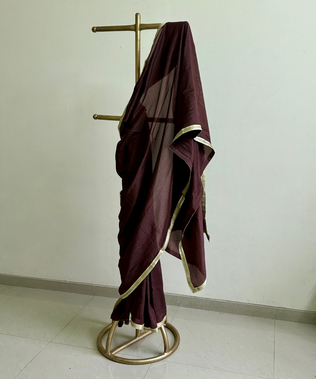 Dark Brown Silk Saree