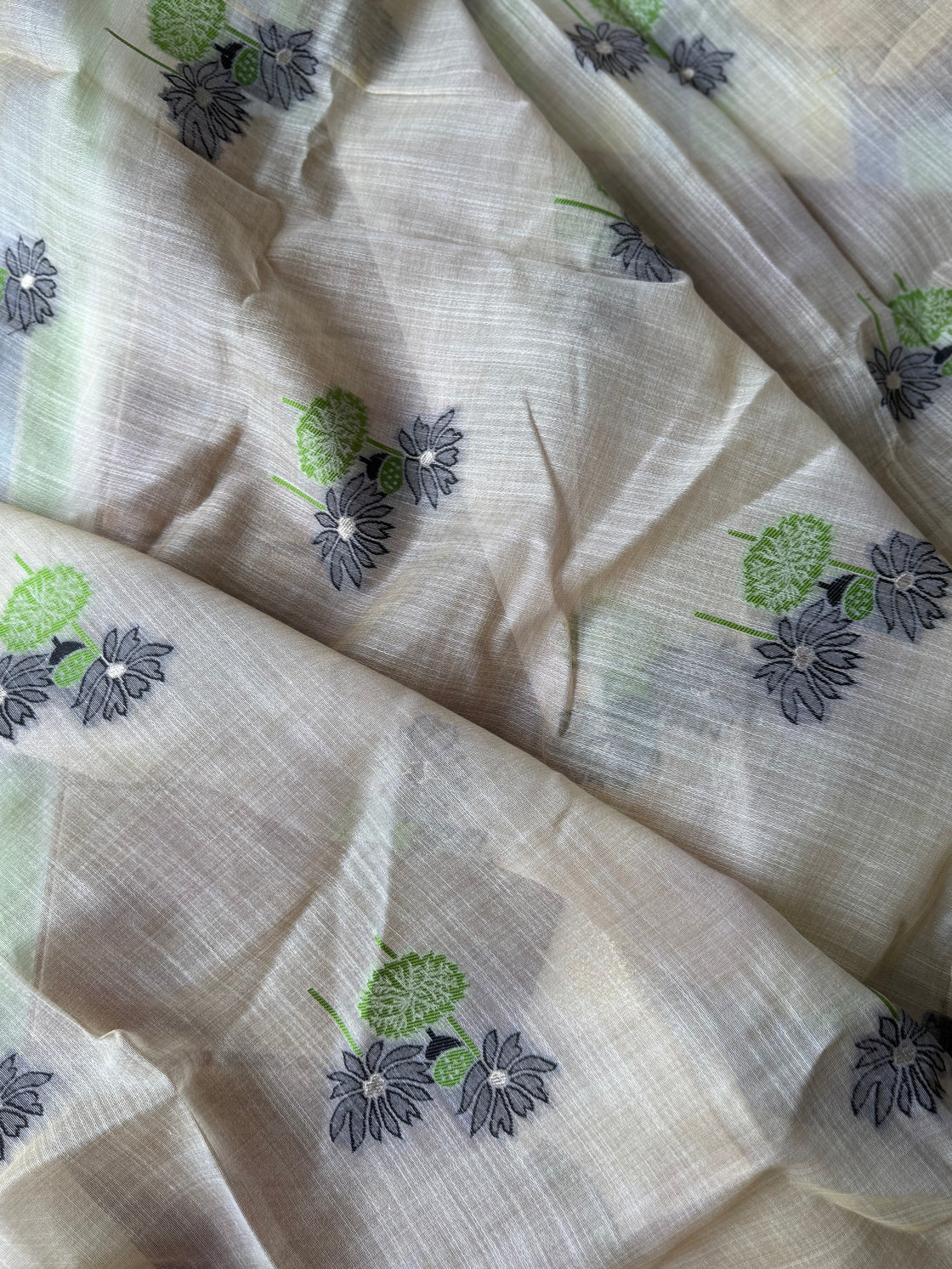 Black lotus chanderi cotton saree