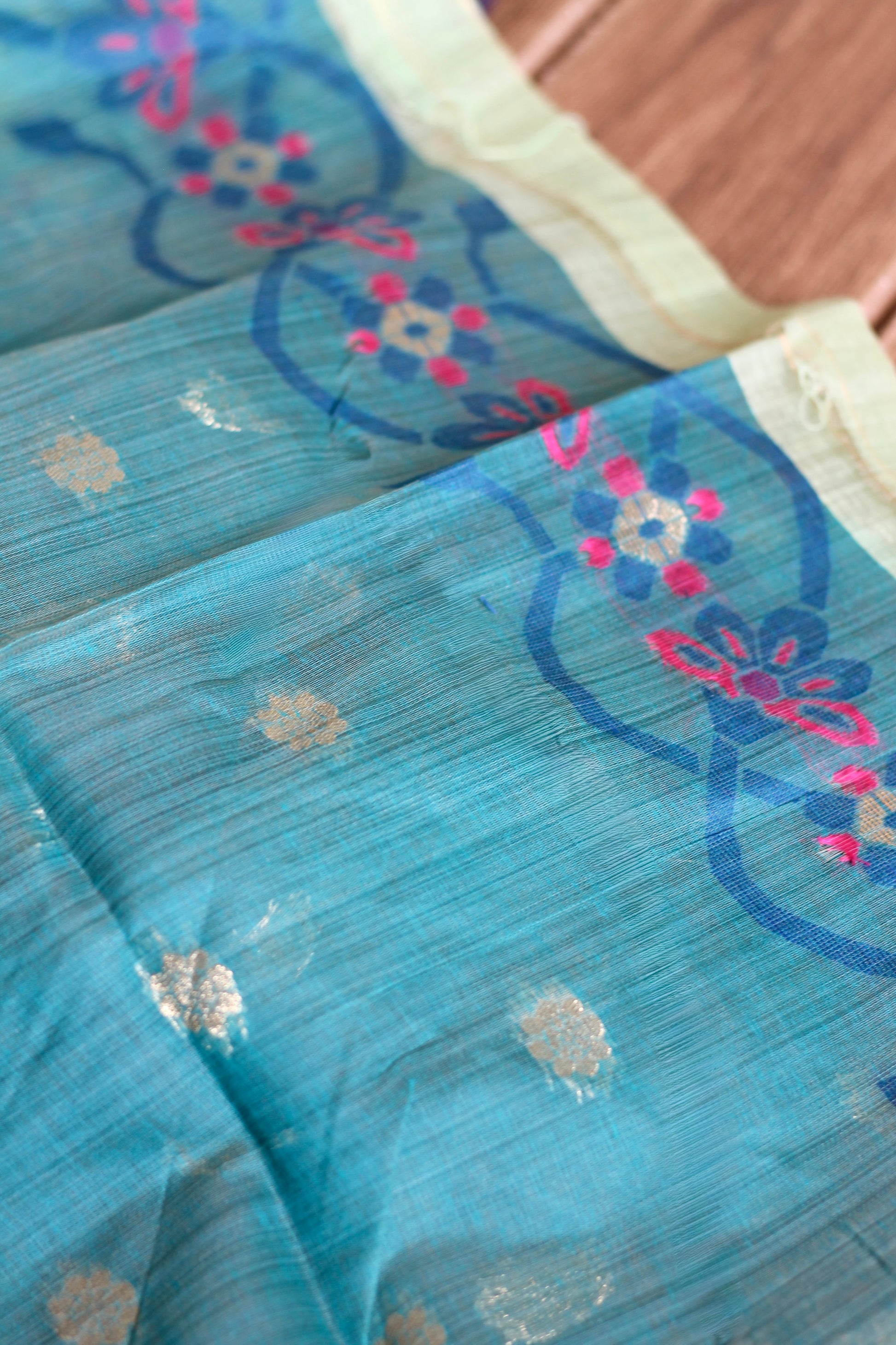 Sage green jamdani saree