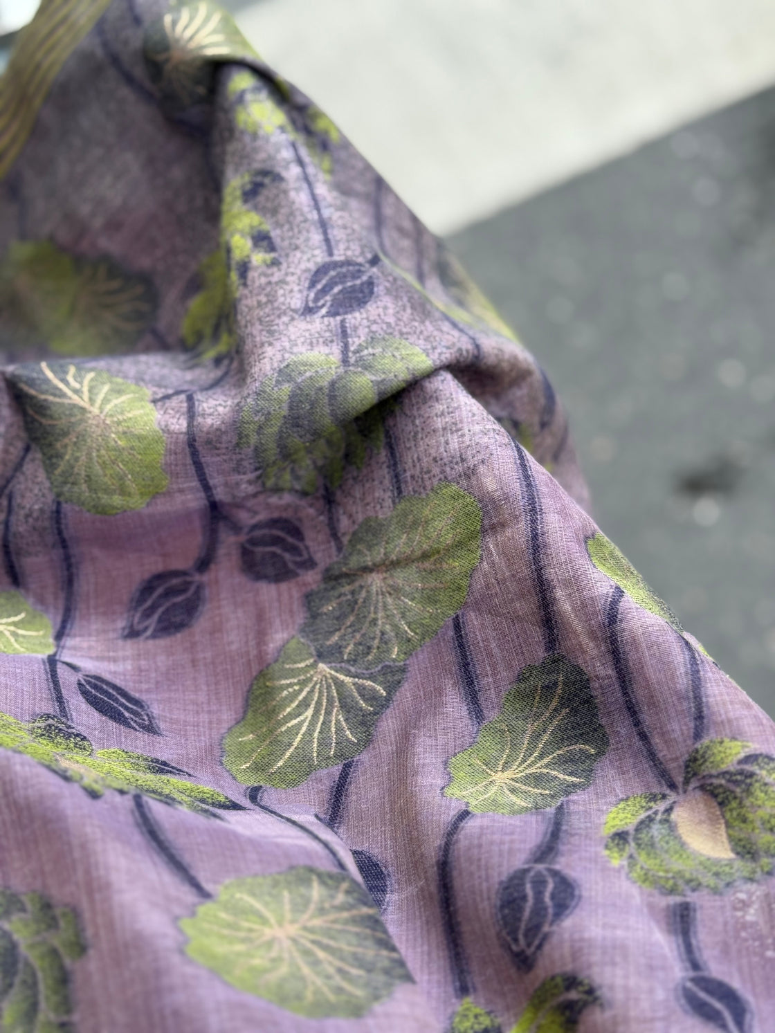 Purple chanderi cotton lotus saree