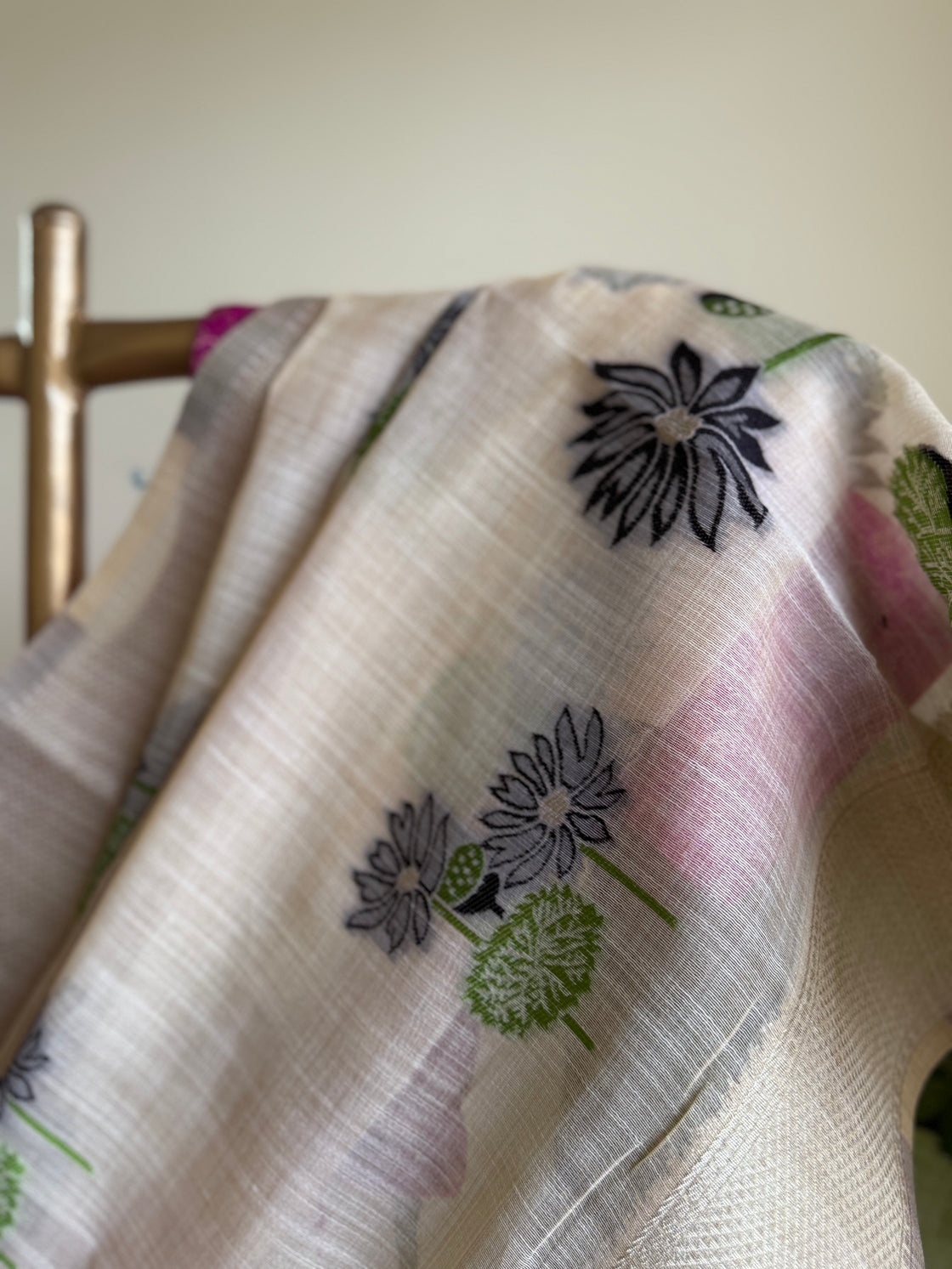 Black lotus chanderi cotton saree