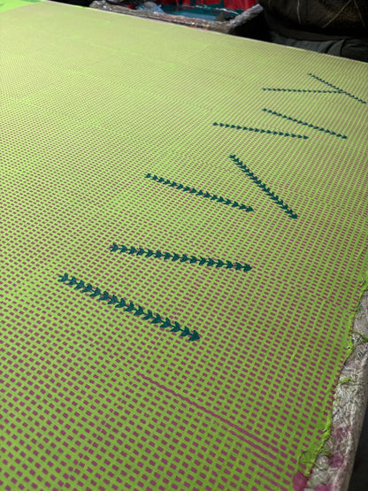 Green summer breeze block printed mulmul saree