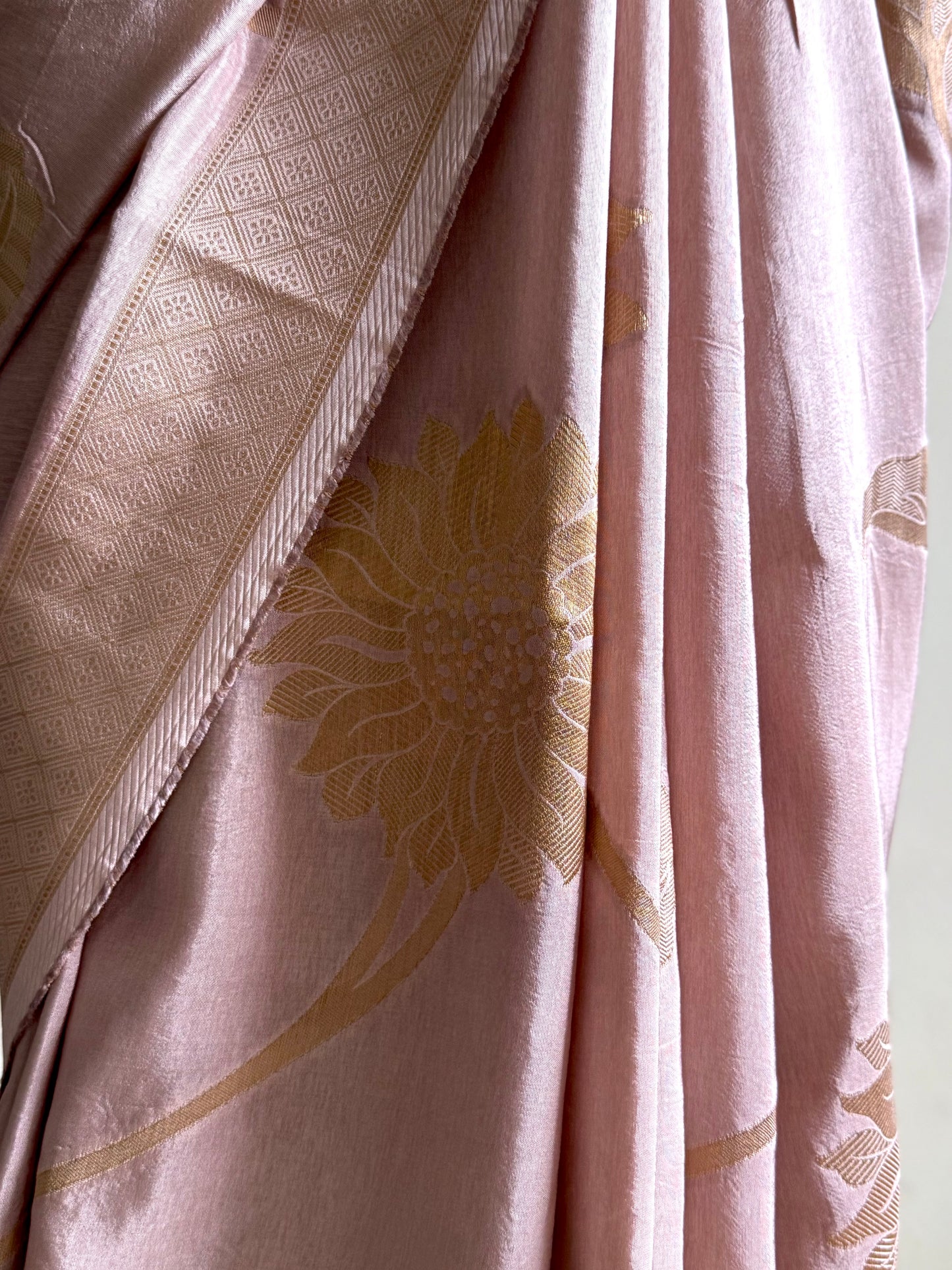 Pink silk Banarasi saree