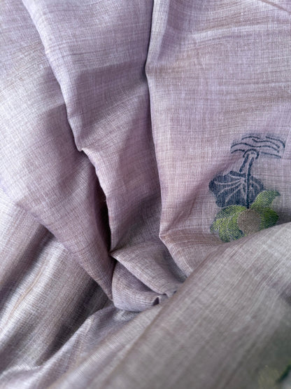 Purple chanderi cotton lotus saree