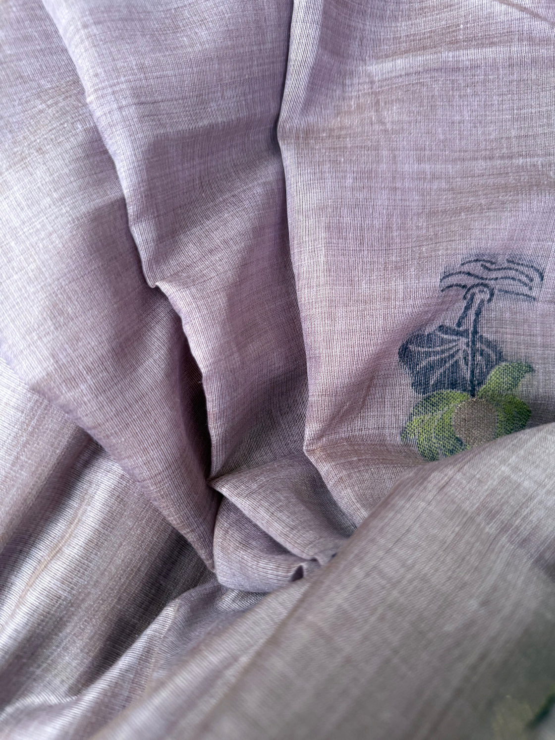 Purple chanderi cotton lotus saree