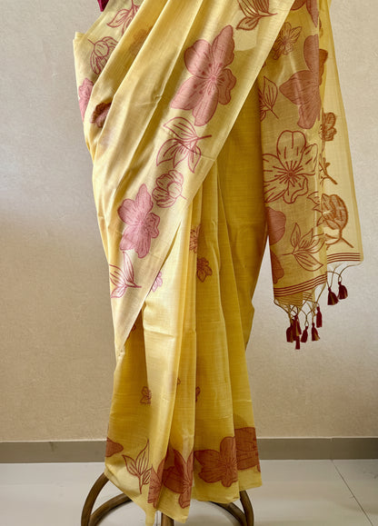 Sunny summer chanderi cotton saree