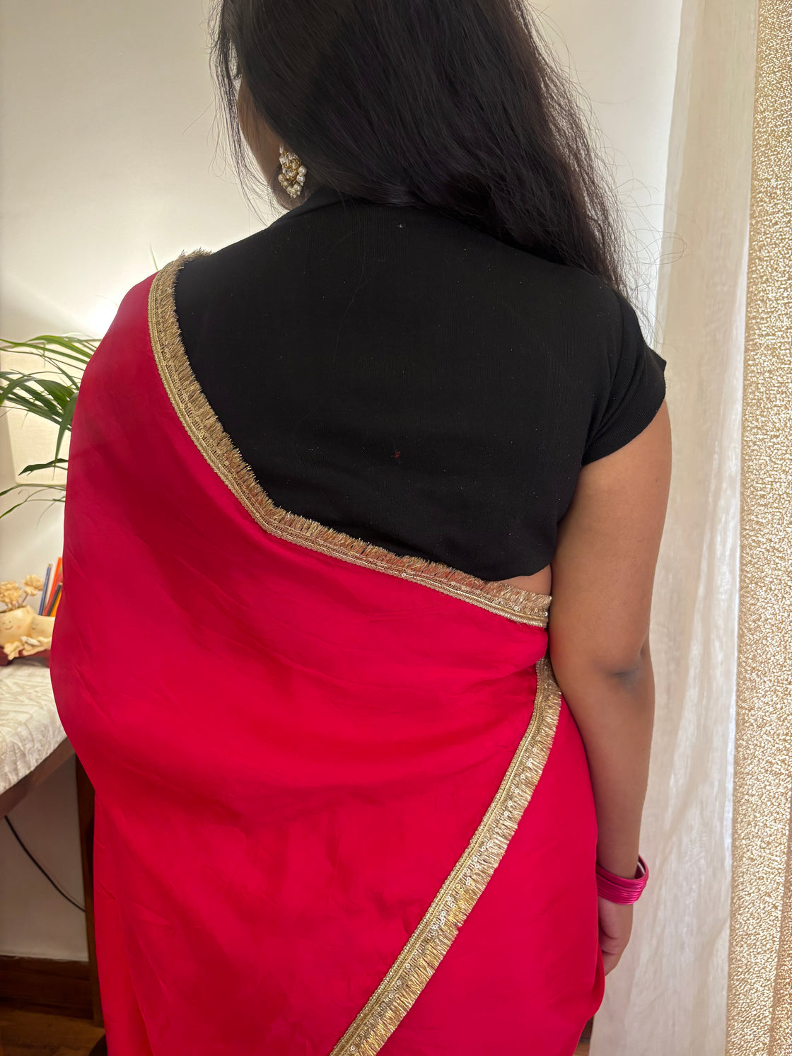 Pink Silk saree