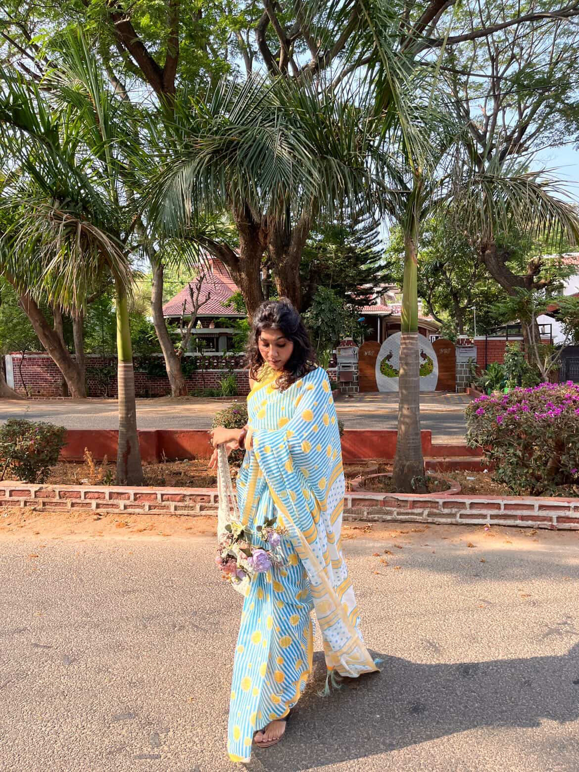 Summer lime cotton saree