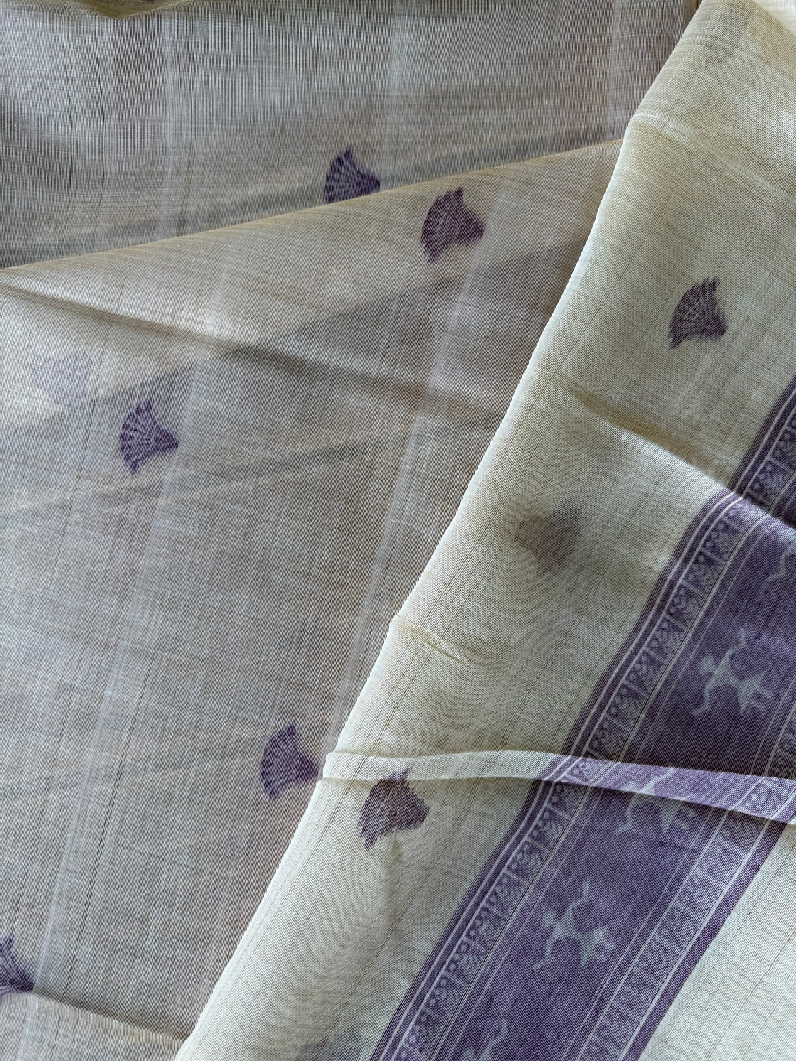 Purple varli chanderi cotton saree