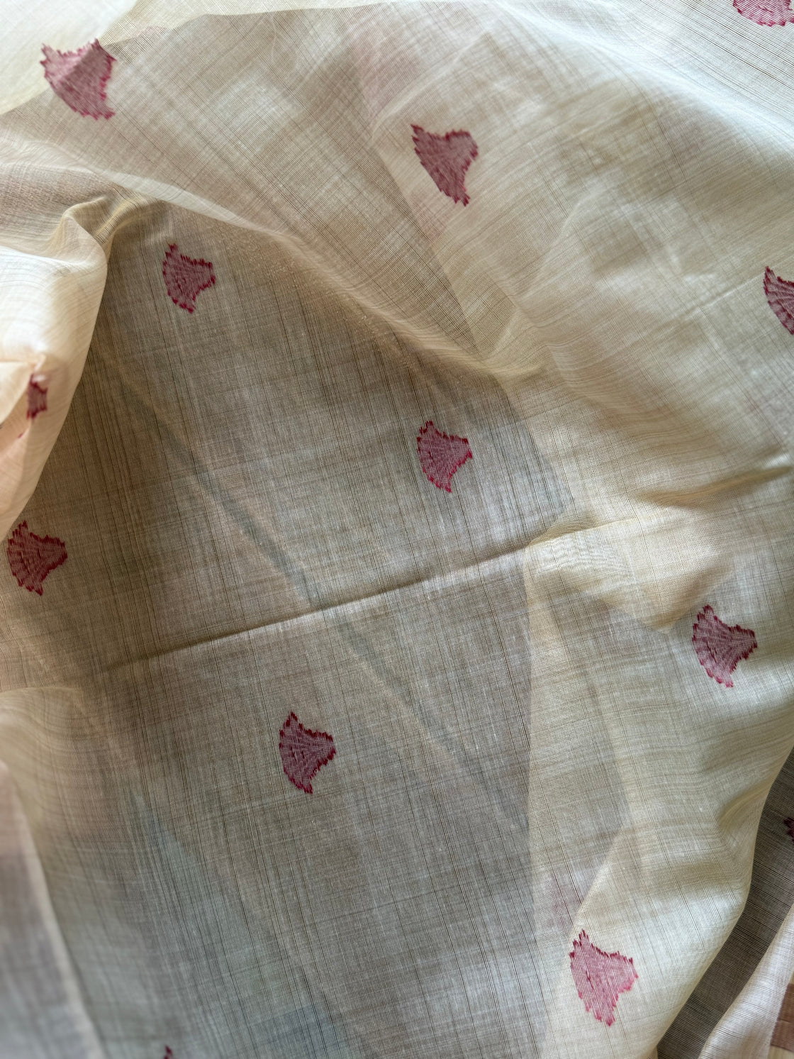Red varli chanderi cotton saree