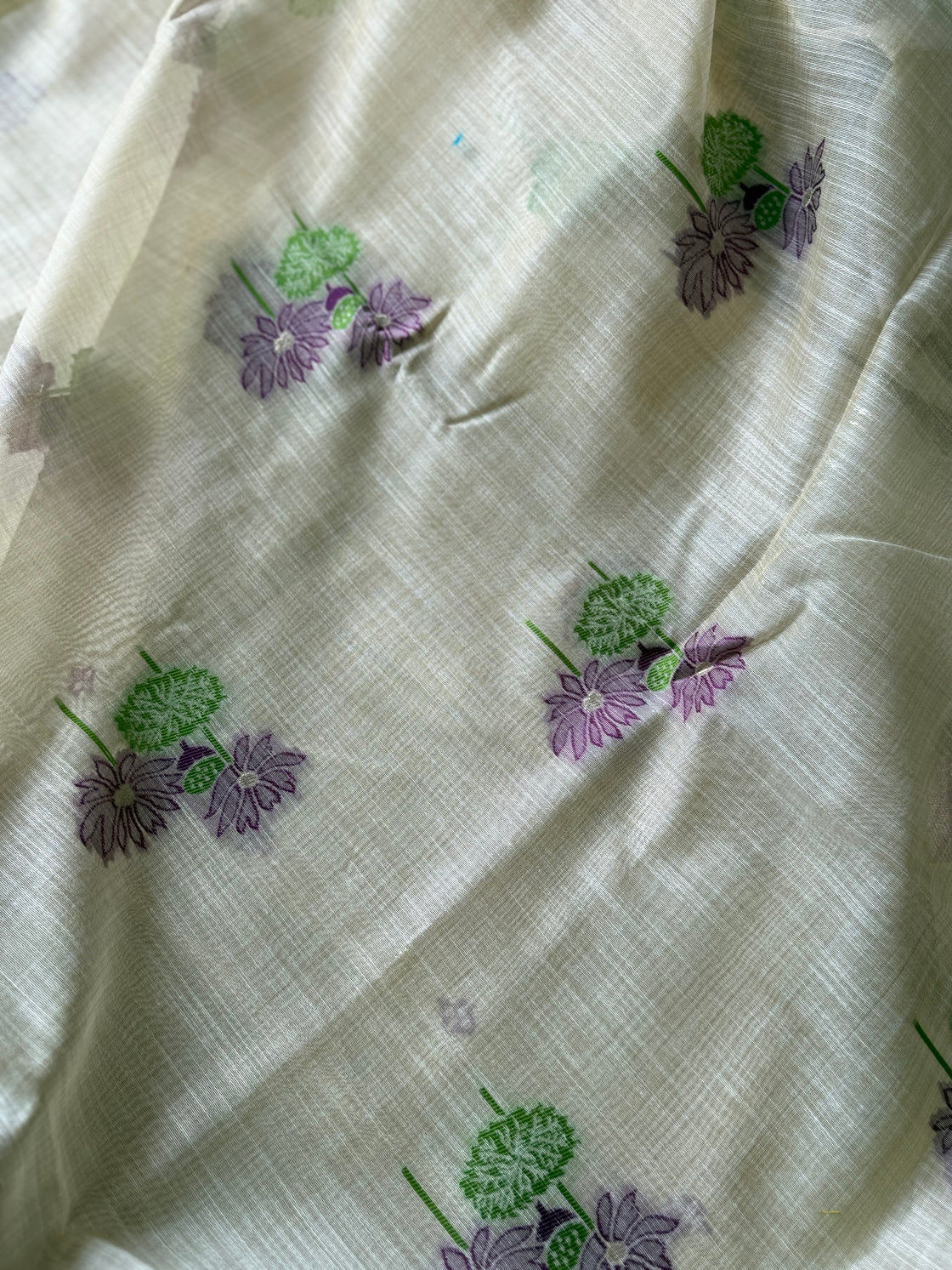 Purple lotus chanderi cotton saree