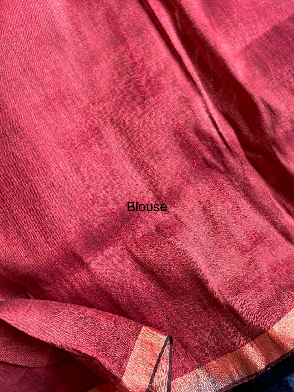 Maroon brown handwoven linen jamdani saree