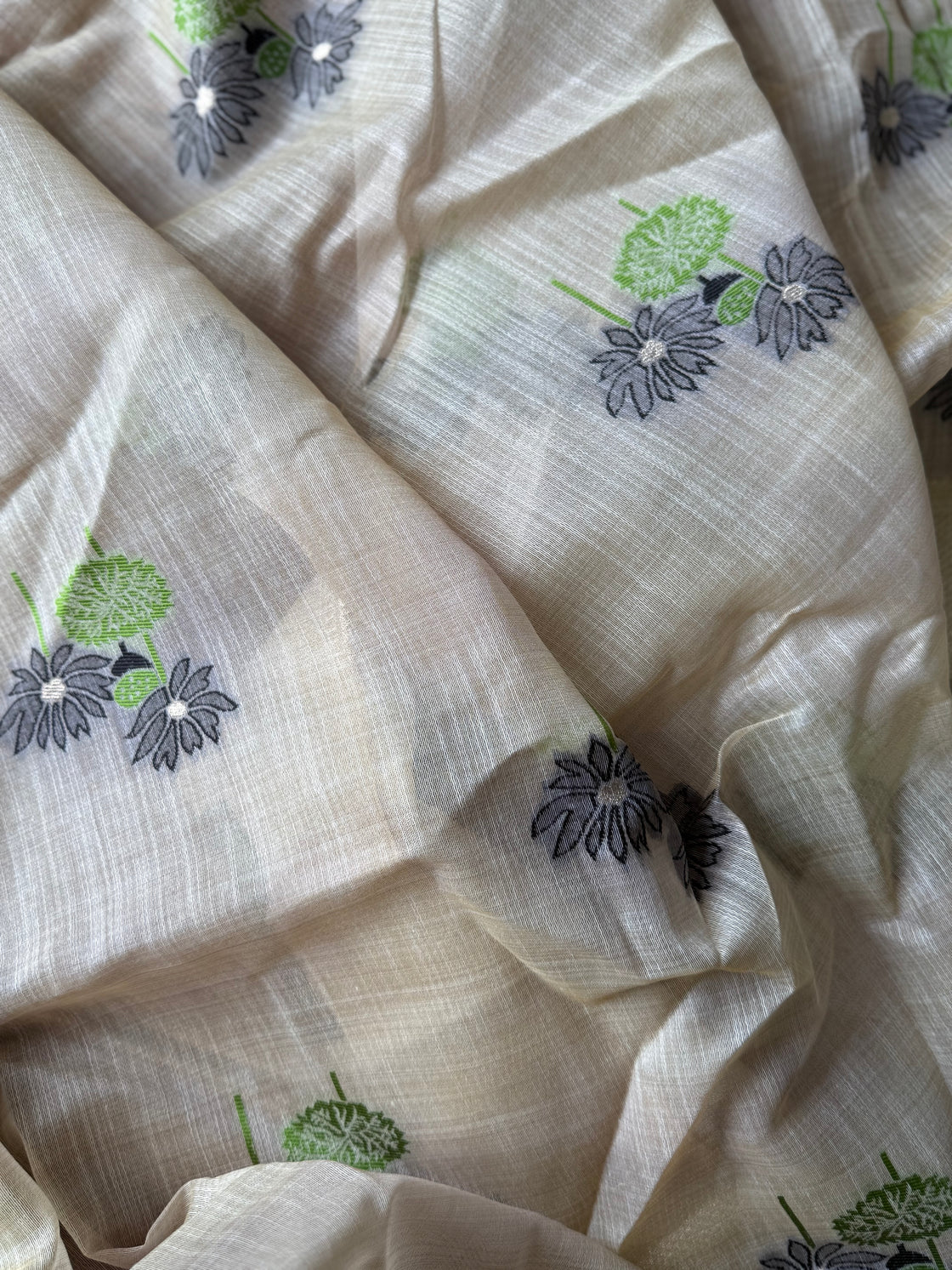 Black lotus chanderi cotton saree