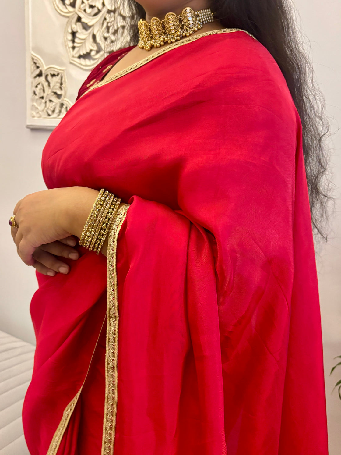 Red silk saree