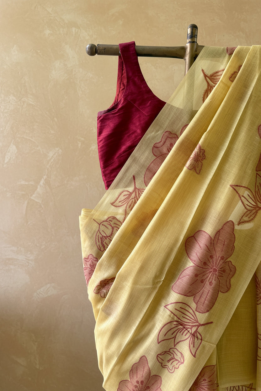 Sunny summer chanderi cotton saree