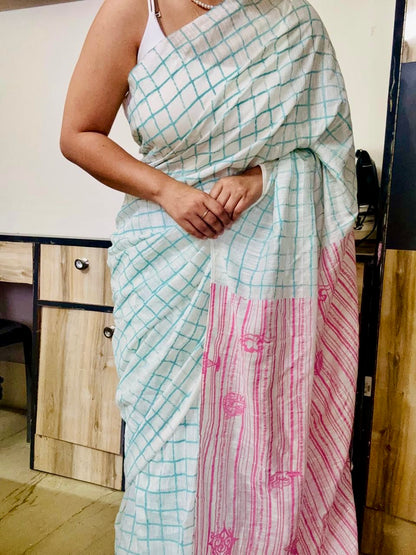 Checkmate Summer Handwoven saree