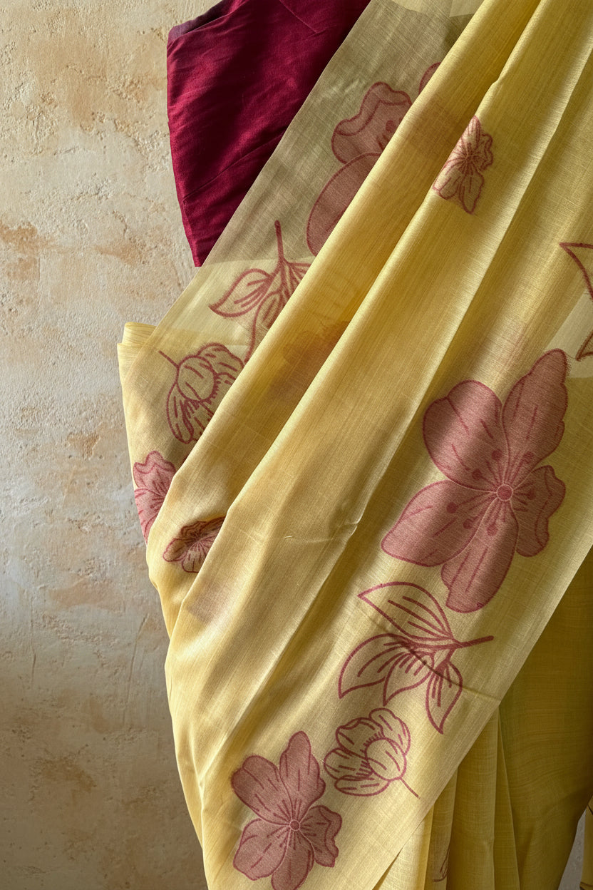 Sunny summer chanderi cotton saree