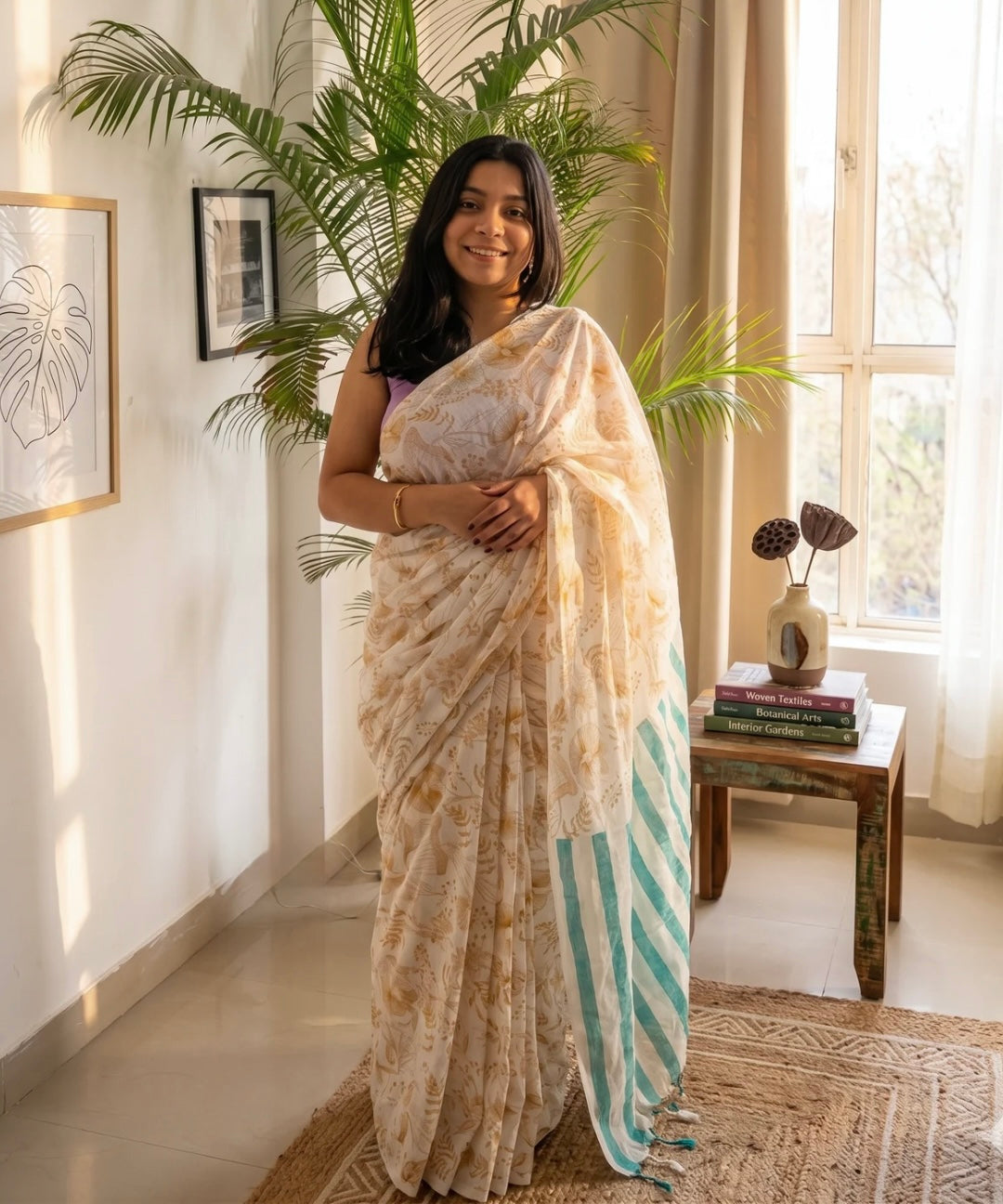 Teal Sorbet Handwoven Saree