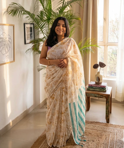 Teal Sorbet Handwoven Saree