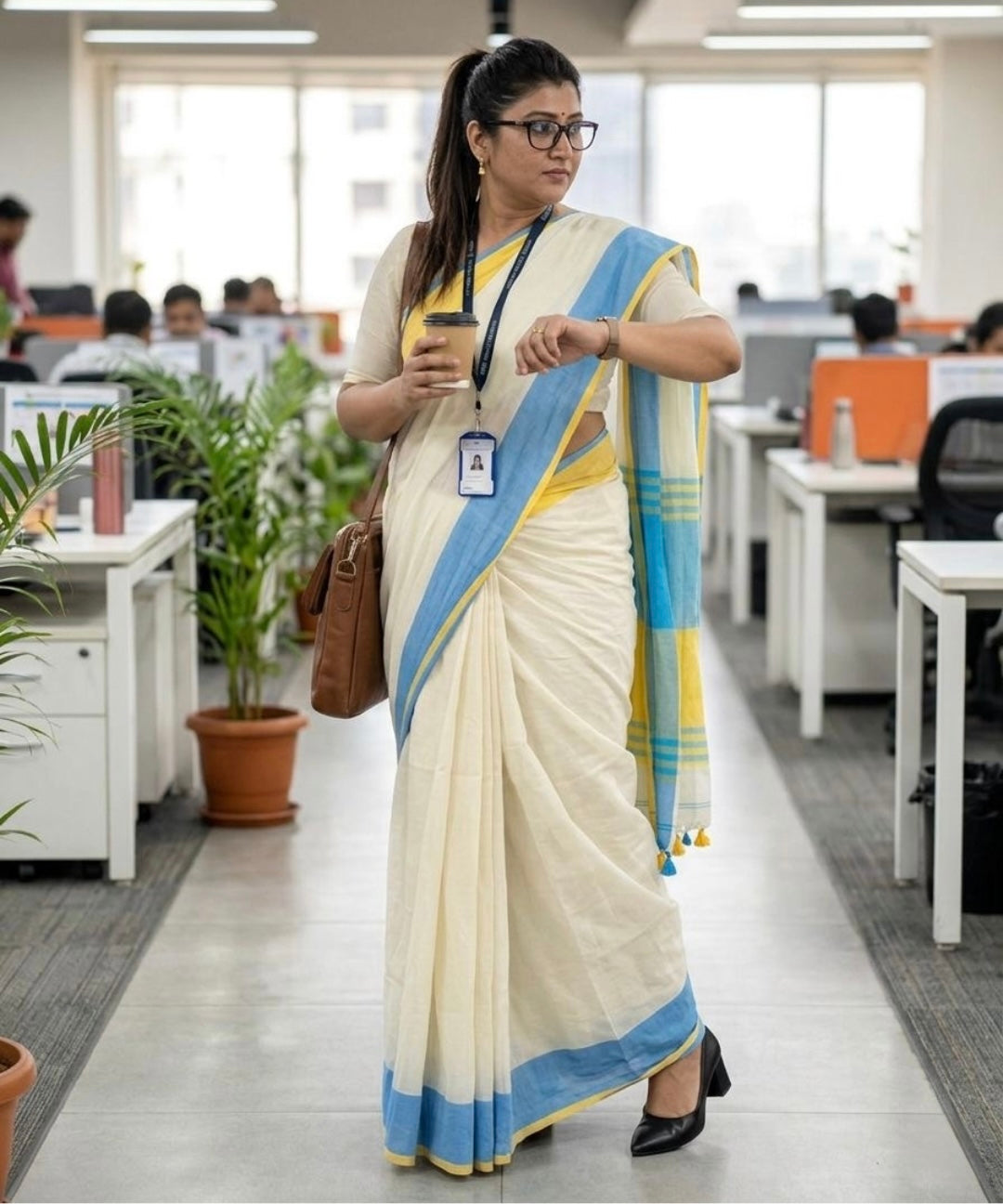 Summer cloud cotton saree