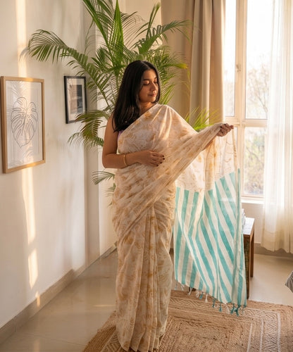 Teal Sorbet Handwoven Saree