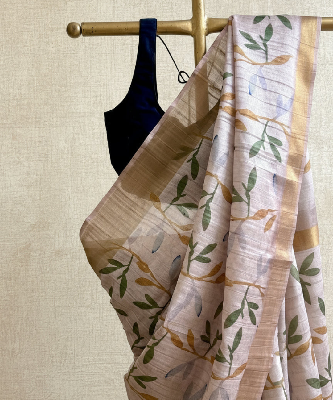 Old rose abstract silk saree