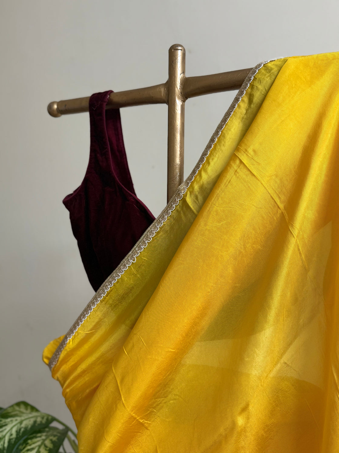 Yellow silk saree