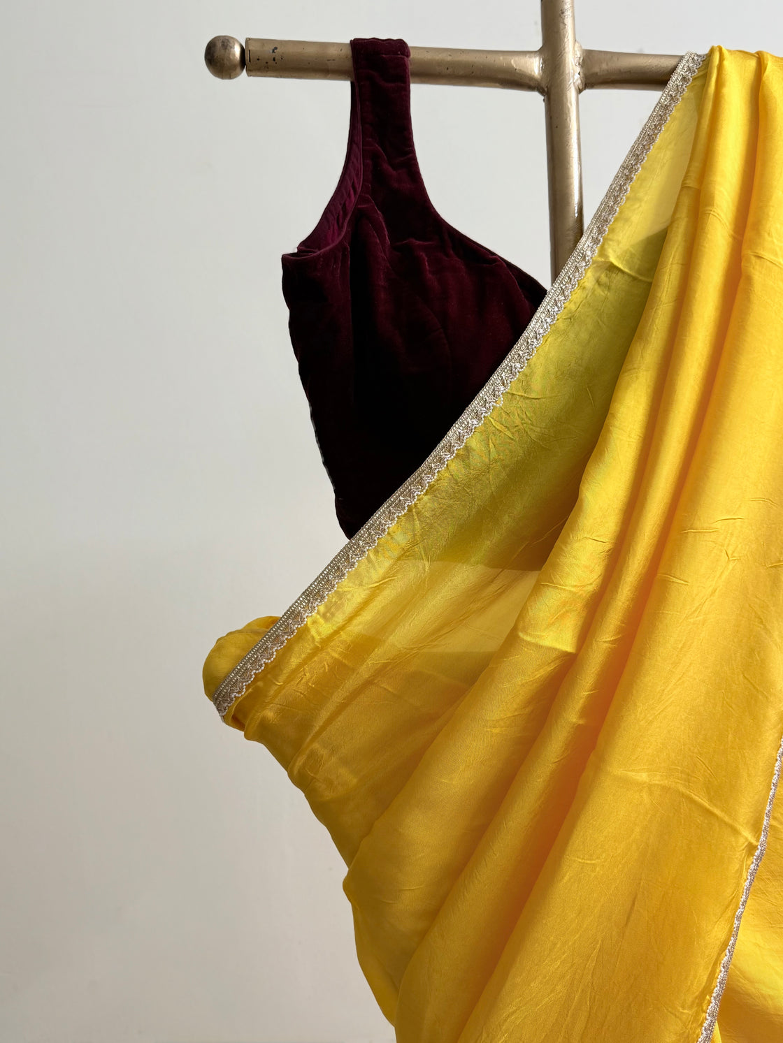 Yellow silk saree