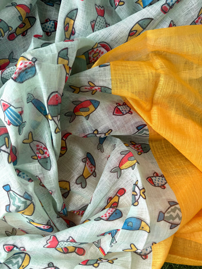 Let’s go summer fishing cotton saree