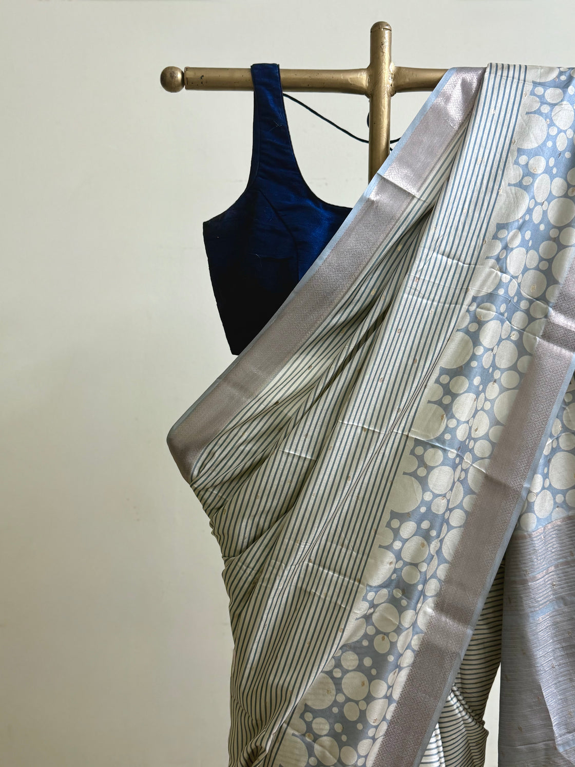 Blue abstract silk saree