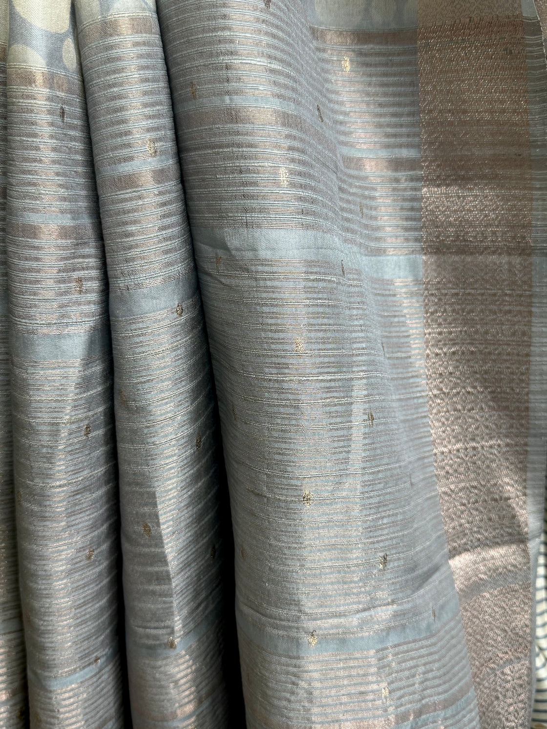 Blue abstract silk saree