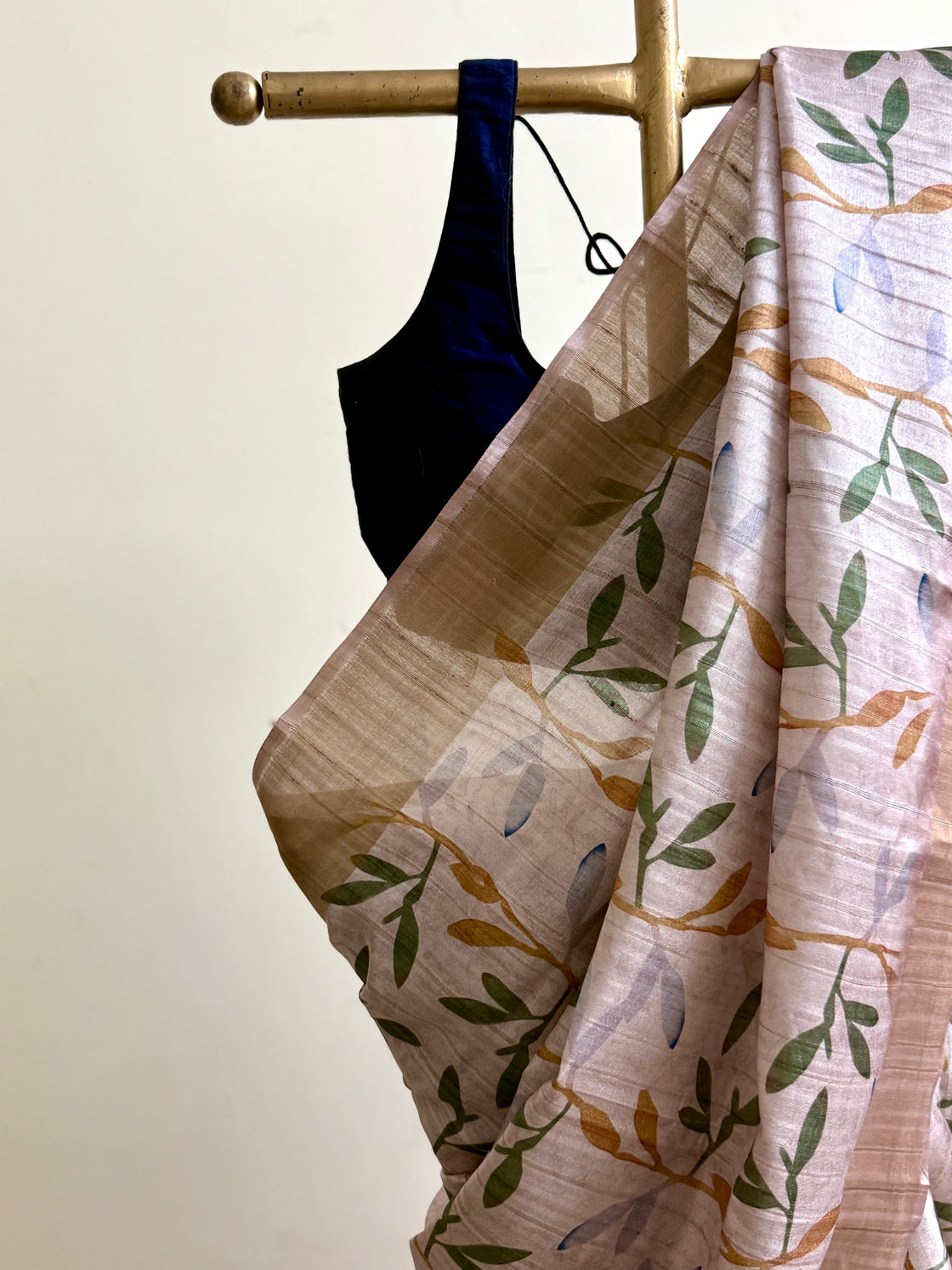 Old rose abstract silk saree