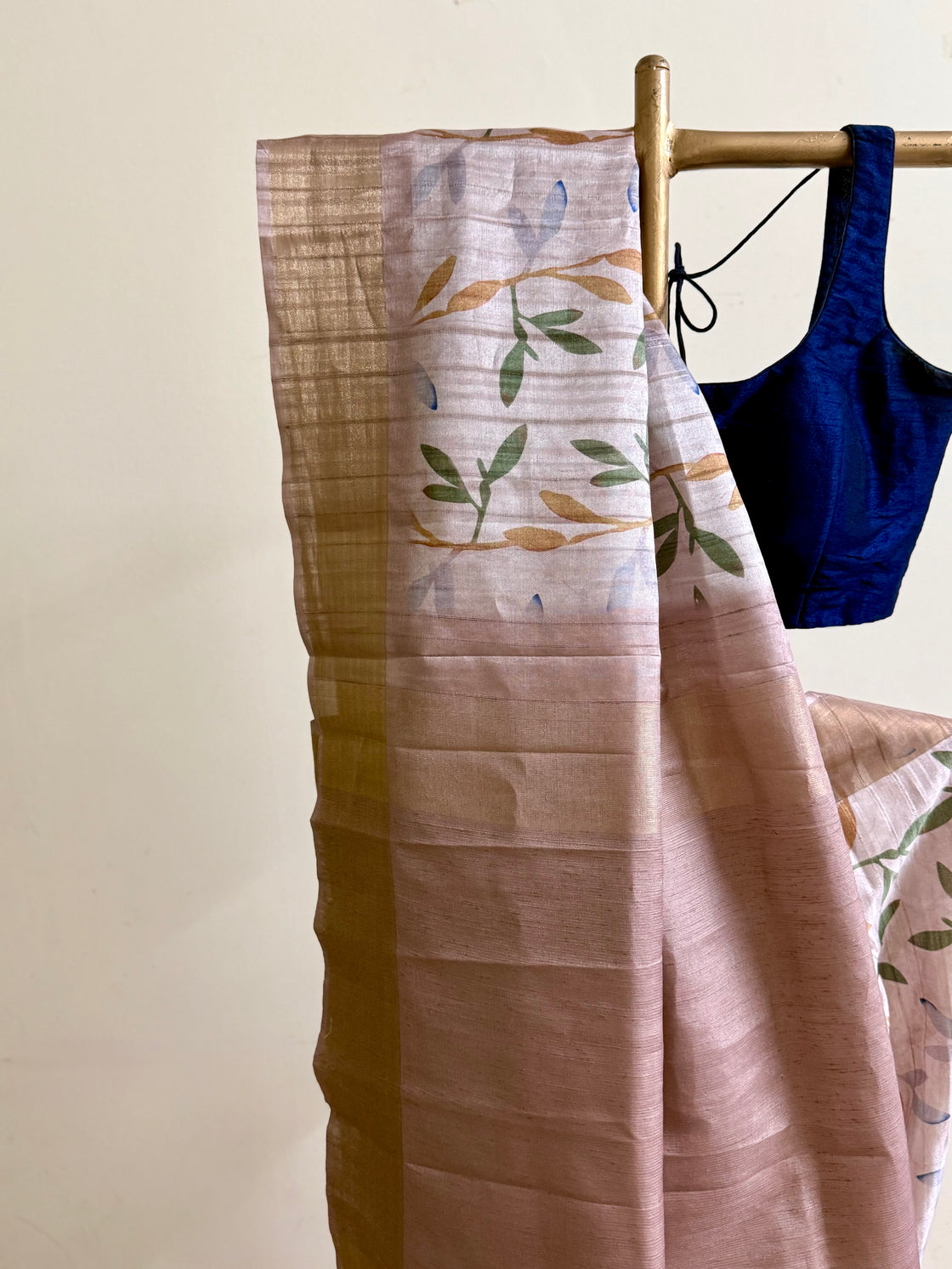 Old rose abstract silk saree