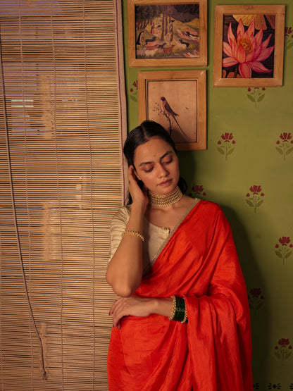 Orange Silk Saree