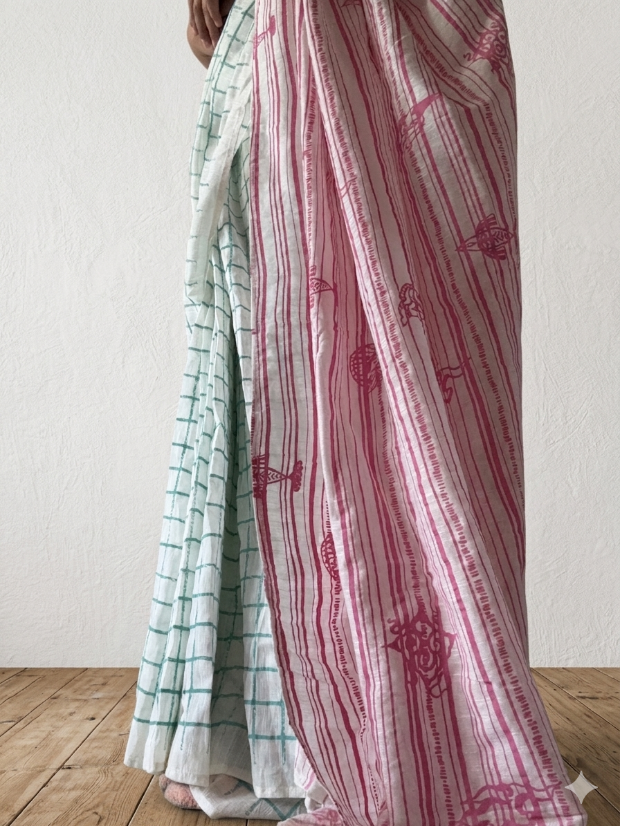 Checkmate Summer Handwoven saree