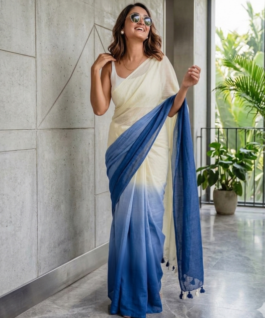 Summer waves ombré saree