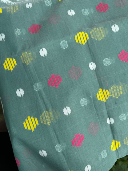 Sage Green Dhakai Jamdani Saree