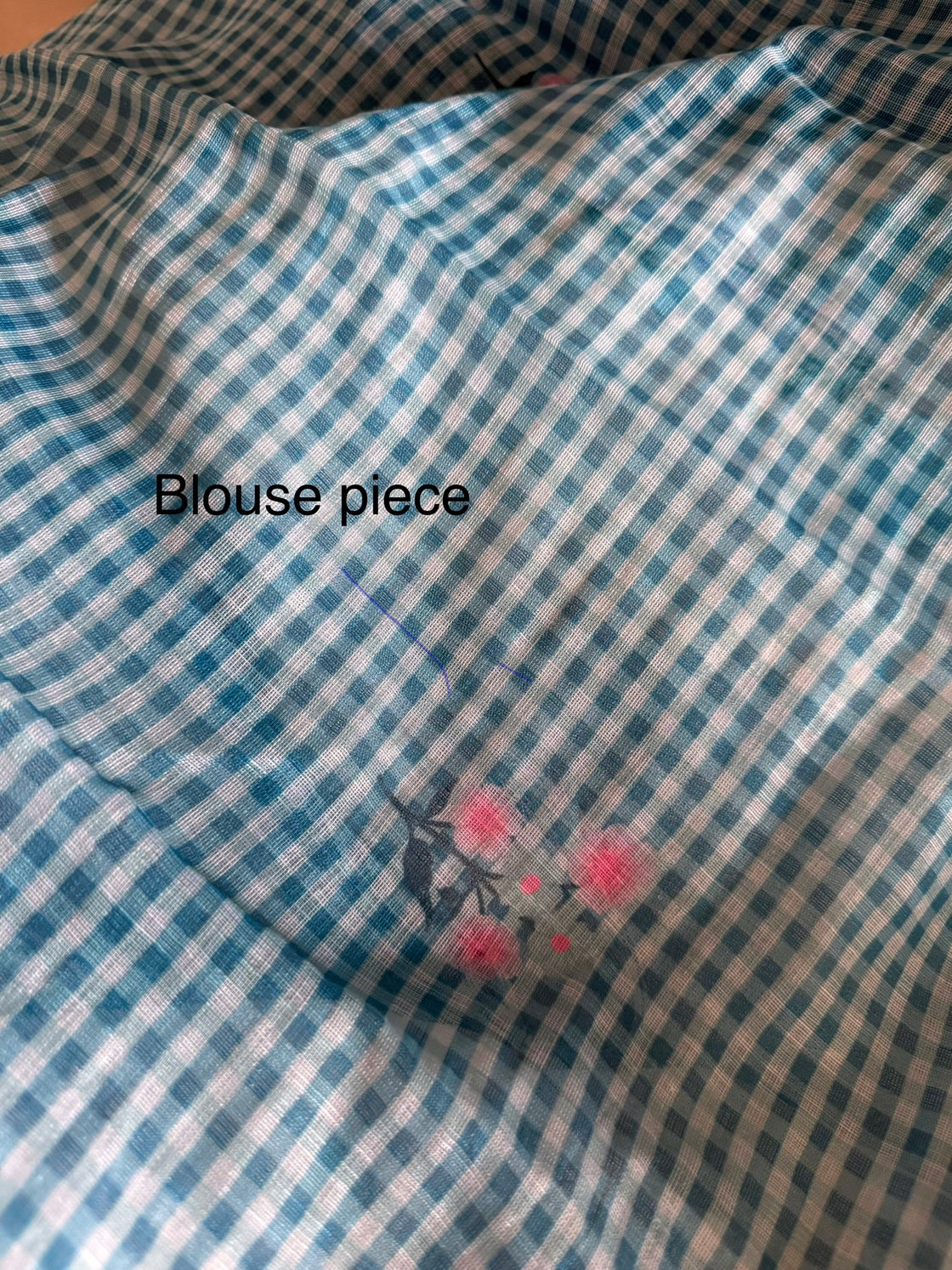 White linen cotton print saree