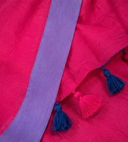 Hot Pink Cotton saree
