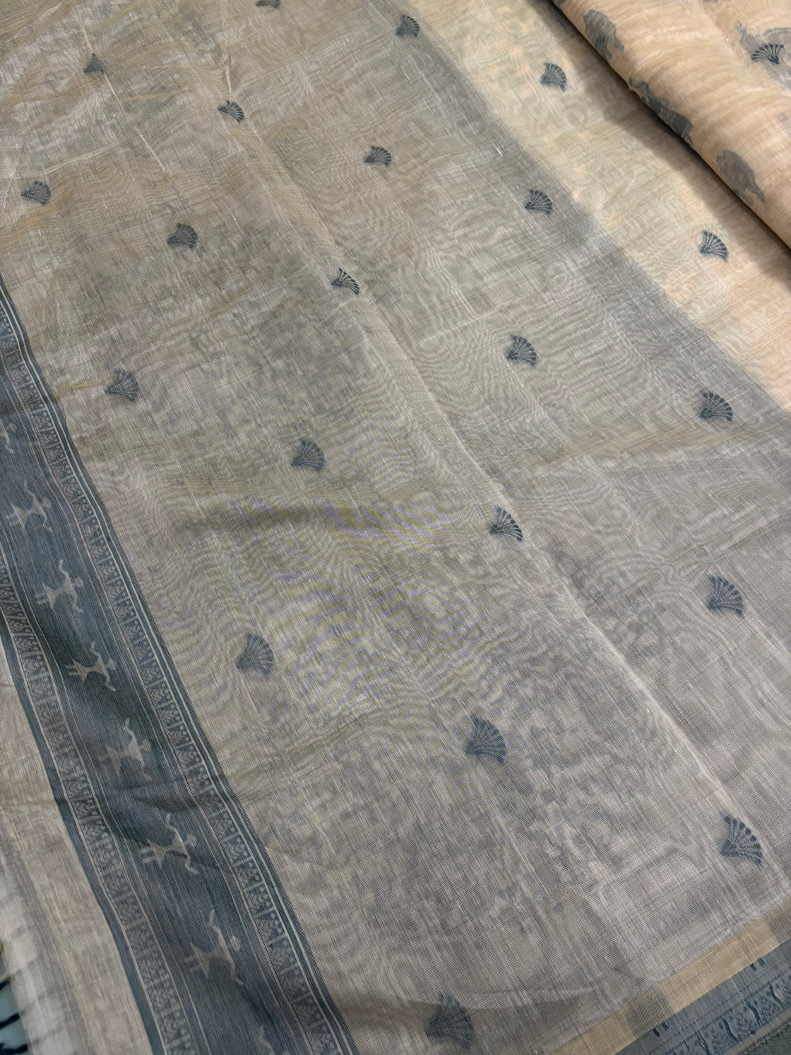 Teal green varli Chanderi cotton saree