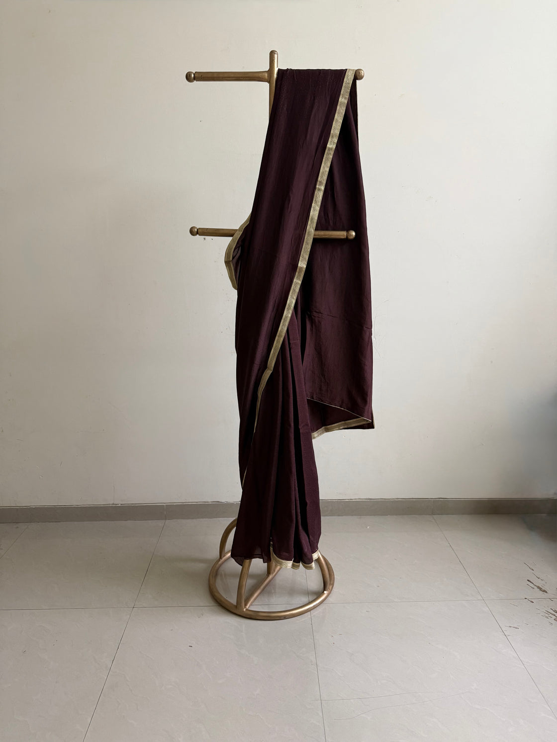 Dark Brown Silk Saree