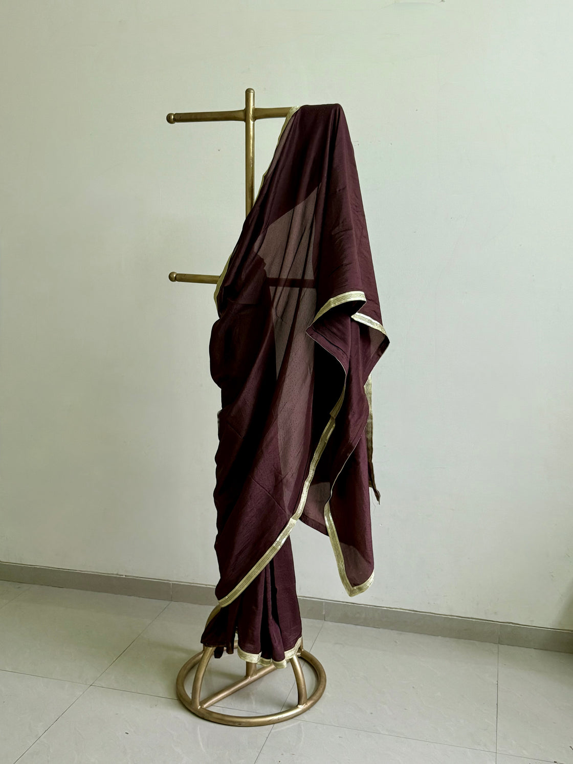 Dark Brown Silk Saree